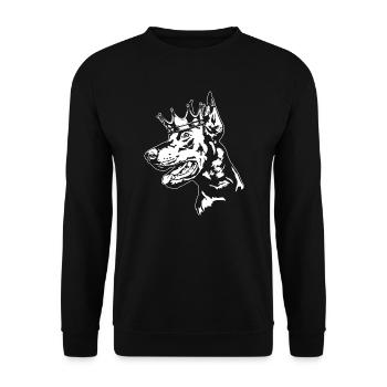 Doberman Crown Dog Dogs Wilsigns - Sweat-shirt Unisexe - noir - Devant - Alina (178cm) & Michal (187cm)