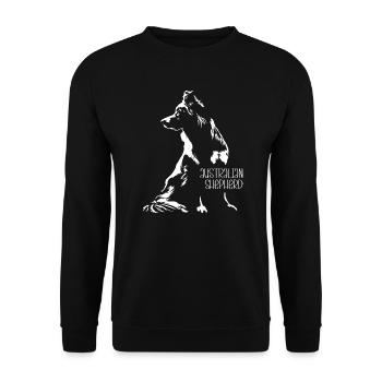 Silhouette de berger australien Aussie Wilsigns - Sweat-shirt Unisexe - noir - Devant - Alina (178cm) & Michal (187cm)