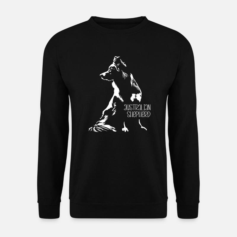 Australian Shepherd Silhouette Aussie Wilsigns - Unisex Pullover - Schwarz