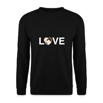 Love against racism - Unisex Sweatshirt - black - Front - Alina (178cm) & Michal (187cm)