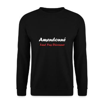 amendonné faut pas déconner - Sweat-shirt Unisexe - noir - Devant - Alina (178cm) & Michal (187cm)