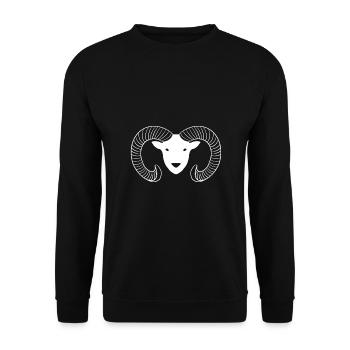 Widder, Sternzeichen - Unisex Pullover - Schwarz - Vorne - Alina (178cm) & Michal (187cm)