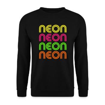 Neon pink orange green yellow 80s 90s Outfit Party - Unisex Sweatshirt - black - Front - Alina (178cm) & Michal (187cm)