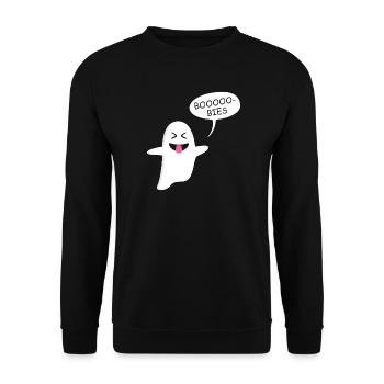 Fantôme Drôle qui dit "Boobies" - Sweat-shirt Unisexe - noir - Devant - Alina (178cm) & Michal (187cm)