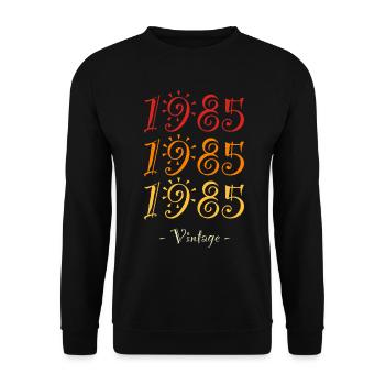 1985 vintage - Unisex Sweatshirt - black - Front - Alina (178cm) & Michal (187cm)