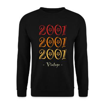 2001 vintage - Unisex Sweatshirt - black - Front - Alina (178cm) & Michal (187cm)