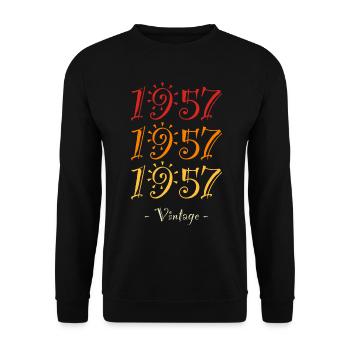 1957 vintage - Unisex Sweatshirt - black - Front - Alina (178cm) & Michal (187cm)