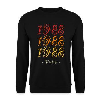 1988 vintage - Unisex Sweatshirt - black - Front - Alina (178cm) & Michal (187cm)