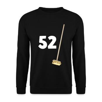 52 brooms Gift Man or Woman 52 years Birthday - Unisex Sweatshirt - black - Front - Alina (178cm) & Michal (187cm)