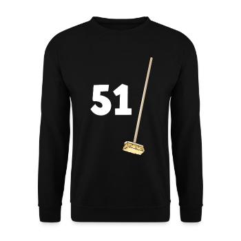 51 balais humour anniversaire 51 ans homme femme - Sweat-shirt Unisexe - noir - Devant - Alina (178cm) & Michal (187cm)