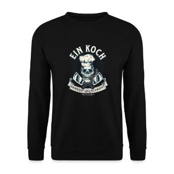 Koch Design - Unisex Pullover - Schwarz - Vorne - Alina (178cm) & Michal (187cm)