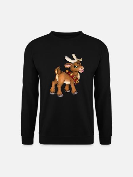 Freches Rentier Weihnachtsgeschenk Kleiner Rudolph - Unisex Pullover - Schwarz