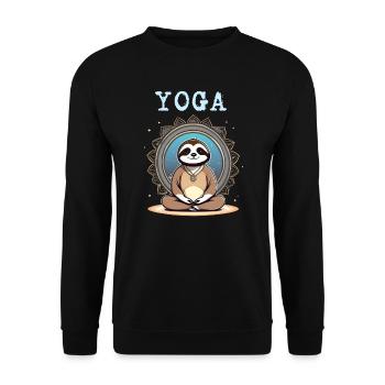 Chemise de yoga paresseux, Sport paresseux - Sweat-shirt Unisexe - noir - Devant - Alina (178cm) & Michal (187cm)