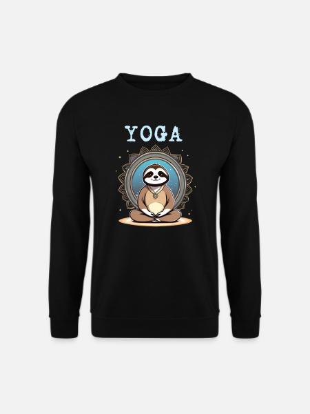 Faultier Yoga Shirt, Sport Faultier - Unisex Pullover - Schwarz