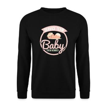 Baby Kleinkind Geburt Geschenk Vater Mutter Tante - Unisex Pullover - Schwarz - Vorne - Alina (178cm) & Michal (187cm)