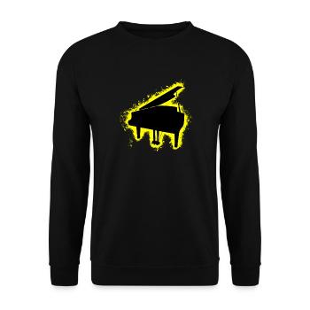 Piano Silhouette Yellow and Black Outline - Unisex Sweatshirt - black - Front - Alina (178cm) & Michal (187cm)
