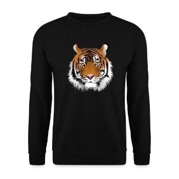 tiger - Unisex Sweatshirt - black - Front - Alina (178cm) & Michal (187cm)