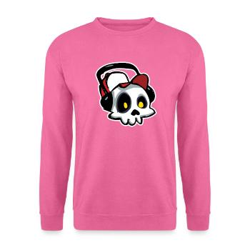 Scull With Headphones (Stroke) - Unisex Sweatshirt - pink - Front