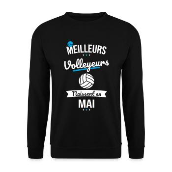 Les meilleurs volleyeurs naissent en Mai - Sweat-shirt Unisexe - noir - Devant - Alina (178cm) & Michal (187cm)