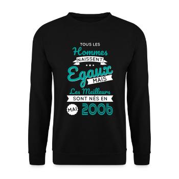 18 Year Old Birthday - Best Born May 2006 - Unisex Sweatshirt - black - Front - Alina (178cm) & Michal (187cm)