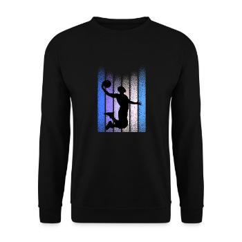 Joueur de basket-ball rétro vintage - Sweat-shirt Unisexe - noir - Devant - Alina (178cm) & Michal (187cm)