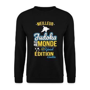 Bester Judoka der Welt - 100% genial - Unisex Pullover - Schwarz - Vorne - Alina (178cm) & Michal (187cm)