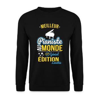 Bester Pianist der Welt - 100% Awesome - Unisex Pullover - Schwarz - Vorne - Alina (178cm) & Michal (187cm)