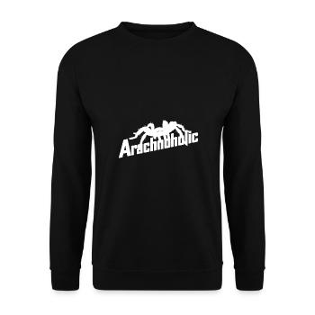 Arachnoholic big hairy tarantula silhouette - Unisex Sweatshirt - black - Front - Alina (178cm) & Michal (187cm)