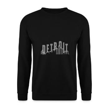 Detroit Skyline - Unisex Sweatshirt - black - Front - Alina (178cm) & Michal (187cm)