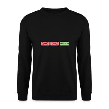Wife Job Freedom - Unisex Pullover - Schwarz - Vorne - Alina (178cm) & Michal (187cm)