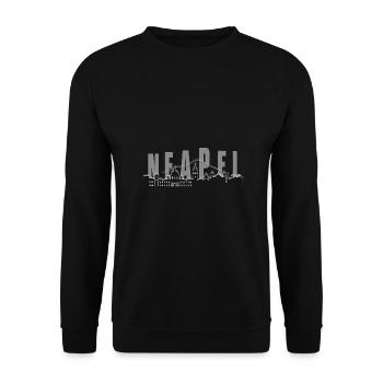 Naples Skyline - Unisex Sweatshirt - black - Front - Alina (178cm) & Michal (187cm)
