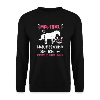 Mir Egal Hauptsache Ich Kann In... - Unisex Pullover - Schwarz - Vorne - Alina (178cm) & Michal (187cm)