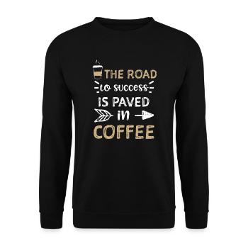 La route du succès est pavée de... - Sweat-shirt Unisexe - noir - Devant - Alina (178cm) & Michal (187cm)