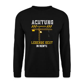 Achtung Die Baggerfahrer Legende... - Unisex Pullover - Schwarz - Vorne - Alina (178cm) & Michal (187cm)
