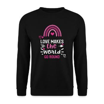 L’amour fait tourner le monde - Sweat-shirt Unisexe - noir - Devant - Alina (178cm) & Michal (187cm)