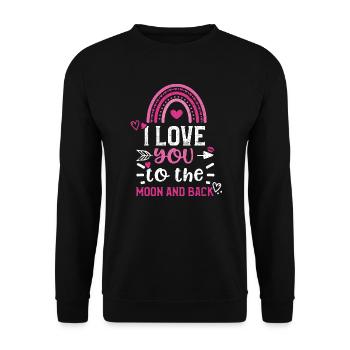 I love you to the moon and back - Unisex Sweatshirt - black - Front - Alina (178cm) & Michal (187cm)
