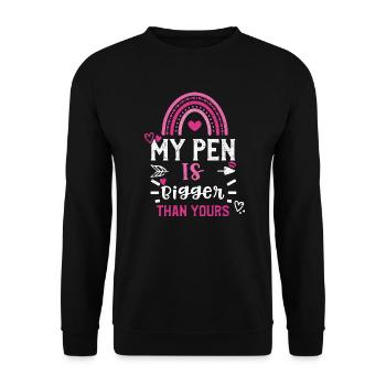 Mon stylo est plus grand que le vôtre - Sweat-shirt Unisexe - noir - Devant - Alina (178cm) & Michal (187cm)