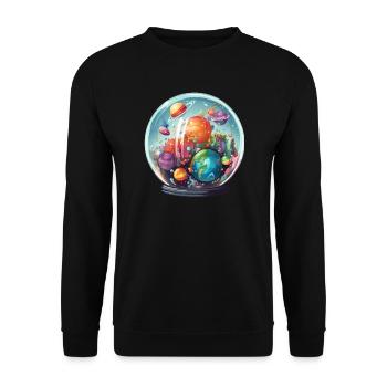 Space in a crystal ball - Unisex Sweatshirt - black - Front - Alina (178cm) & Michal (187cm)