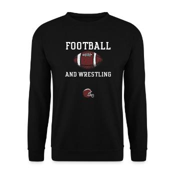 Football And Wrestling - Football - Unisex Pullover - Schwarz - Vorne - Alina (178cm) & Michal (187cm)