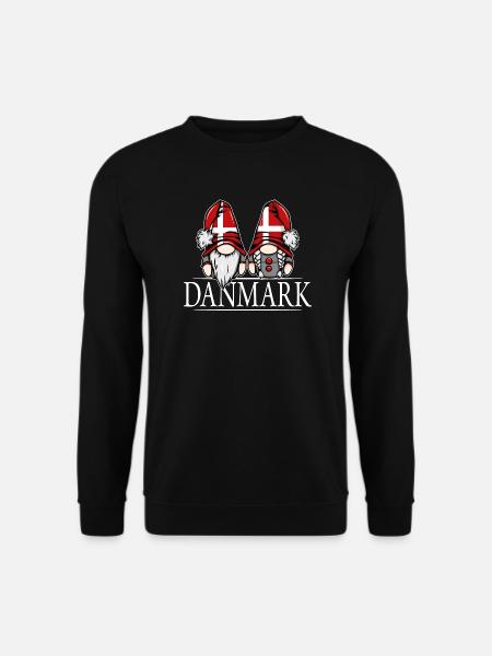 Nisser Gnome Denmark Dannebrog Wilsigns - Unisex Sweatshirt - black