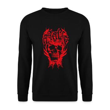 Conception de calligraphie de crâne foncé - Sweat-shirt Unisexe - noir - Devant - Alina (178cm) & Michal (187cm)