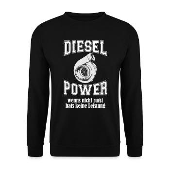DIESEL POWER DOPPEL S - Unisex Pullover - Schwarz - Vorne - Alina (178cm) & Michal (187cm)