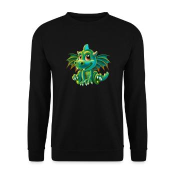 Drache niedlich - Unisex Pullover - Schwarz - Vorne - Alina (178cm) & Michal (187cm)