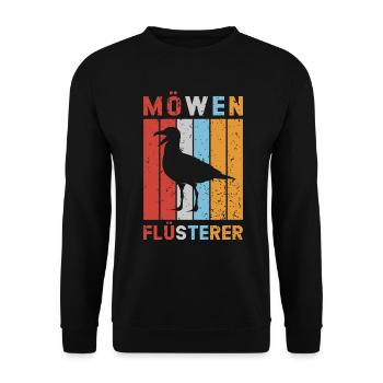 Möwen Flüsterer Möwe Nordsee Ostsee Vintage - Unisex Pullover - Schwarz - Vorne - Alina (178cm) & Michal (187cm)