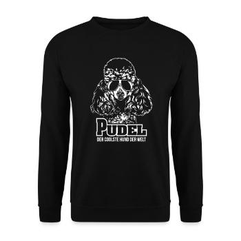 PUDEL coolster Hund Hundespruch Wilsigns Hunde - Unisex Pullover - Schwarz - Vorne - Alina (178cm) & Michal (187cm)