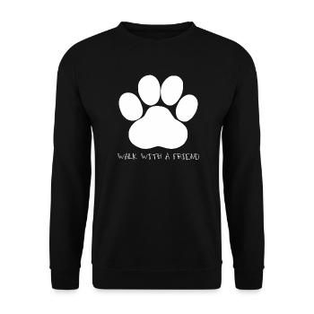 Dog Paw, Walk With A Friend - Unisex Sweatshirt - black - Front - Alina (178cm) & Michal (187cm)