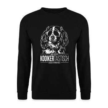 KOOIKERTASTISCH Kooikerhondje Hundespruch Hunde - Unisex Pullover - Schwarz - Vorne - Alina (178cm) & Michal (187cm)
