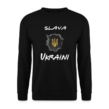 ukraine slava ukraini support ukraine - Unisex Pullover - Schwarz - Vorne - Alina (178cm) & Michal (187cm)