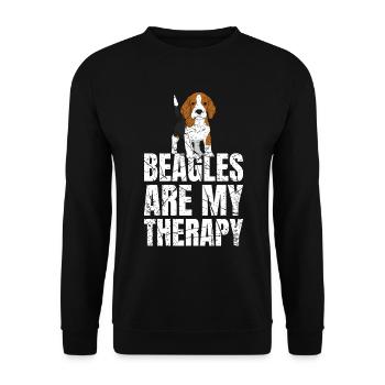 Beagles Are My Therapy Dogs - Unisex Sweatshirt - black - Front - Alina (178cm) & Michal (187cm)