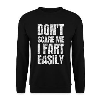 Ne me fais pas peur je pète facilement les pets - Sweat-shirt Unisexe - noir - Devant - Alina (178cm) & Michal (187cm)